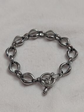 Source Unknown Silver-Tone Oval Link Bracelet